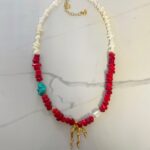 Island life necklace (red tones)