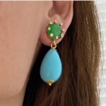 Azara earrings, turquoise green tones