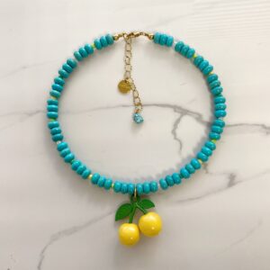 Cherries necklace, 90s style jewelry brand , jewllery collection