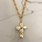 Serena pearl cross necklace