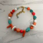 Heraclia necklace coral