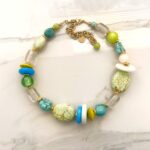 Heraclia necklace green tones