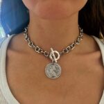 Coin necklace, statement jewelry brand , vintage style jewelry, greek designers , charms necklace