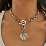 Coin necklace, statement jewelry brand , vintage style jewelry, greek designers , charms necklace