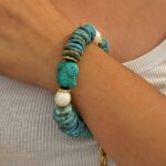 Ioulia bracelet, turquoise tones