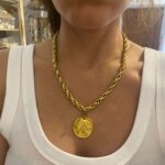 Coin necklace, statement jewelry brand , vintage style jewelry, greek designers , charms necklace