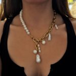 pearl collection , bridal jewllery , greek jewllery designer brand , half chain half pearl necklace