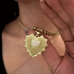 gold heart necklace , jewllery collection , luxury jewllery brand , amazing statement jewllery , puffed heart necklace , grecmuse