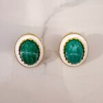 Vintage style earrings green