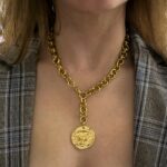 Coin necklace, statement jewelry brand , vintage style jewelry, greek designers , charms necklace