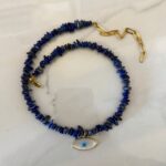 Lapis eye charm necklace