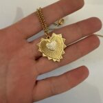 Modern heart necklace