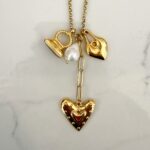 gold charm necklace , greek jewllewry brand , jewllery collection for woman , grecmuse