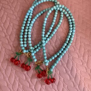 cherry necklace , 90s style jewllery , jewllery brand , unique collection , amazing trendy jewllery