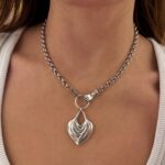 heart necklace , jewllery collection , luxury jewllery brand , amazing statement jewllery , puffed heart necklace , grecmuse