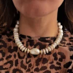 disc pearl necklace , baroque pearl collection , bridal jewllery , greek jewllery designer brand