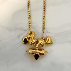 gold charm necklace , jewllery brand collection , necklace for woman