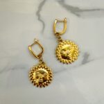 gold sun earrings