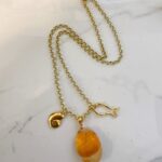 yellow pendant necklace , jewllery collection , new fashion jewllery , summer jewllery , long charm necklace