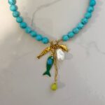 fish charm necklace , three fish necklaces, jewllery collection , greek jewllery brand , mermaid jewllery , amazing unique jewllery , vintage style