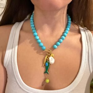 fish charm necklace , three fish necklaces, jewllery collection , greek jewllery brand , mermaid jewllery , amazing unique jewllery , vintage style