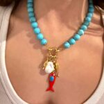 Three fish charms necklace - removable charms-