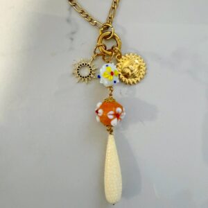 long summer necklace, amazing jewllery collection , unique handmade trendy jewllery , colorful necklace, grecmuse , ceramic beads necklace , greek designers