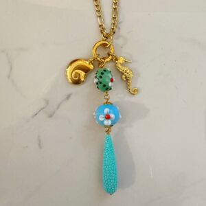 long summer necklace, amazing jewllery collection , unique handmade trendy jewllery , colorful necklace, grecmuse , ceramic beads necklace , greek designers