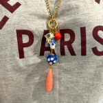 long summer necklace, amazing jewllery collection , unique handmade trendy jewllery , colorful necklace, grecmuse , ceramic beads necklace , greek designers