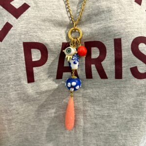 long summer necklace, amazing jewllery collection , unique handmade trendy jewllery , colorful necklace, grecmuse , ceramic beads necklace , greek designers