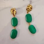Forest green earrings maxi