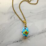 Laila necklace - oval  Blue  - Mothers day pick