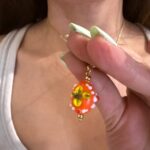 Laila necklace - oval  orange  - Mothers day pick