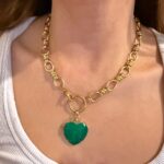 Dubleta heart necklace Green
