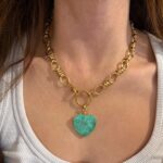 Dubleta heart necklace aqua mint