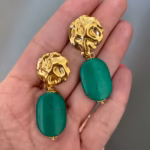 Forest green earrings basic