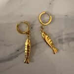 Fish charm earrings