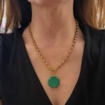 Green cross neckalce